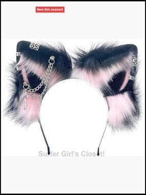 Handmade Wolf Fox Cat Ear Headband Adjustable Cosplay Halloween Hair Accessory